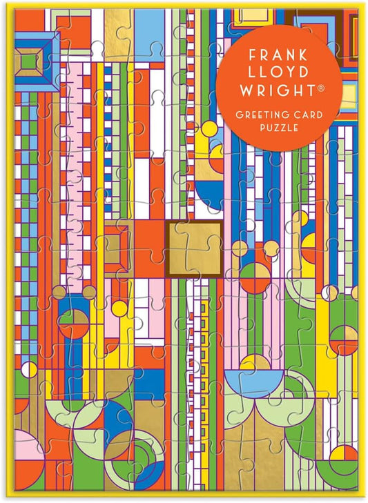 Playful Pastimes Frank Lloyd Wright Saguaro Forms & Cactus Flowers Greeting Card Puzzle, 60 Pieces