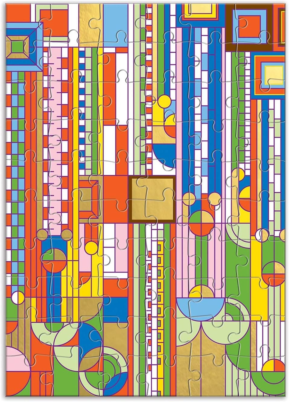 Playful Pastimes Frank Lloyd Wright Saguaro Forms & Cactus Flowers Greeting Card Puzzle, 60 Pieces