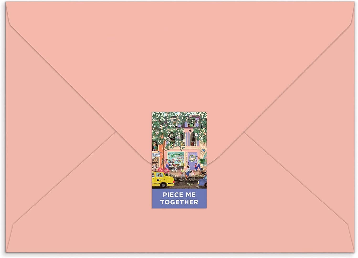 Galison Spring Street – All Occasion Floral Street Greeting Card and Jigsaw Puzzle 60 Pieces Card