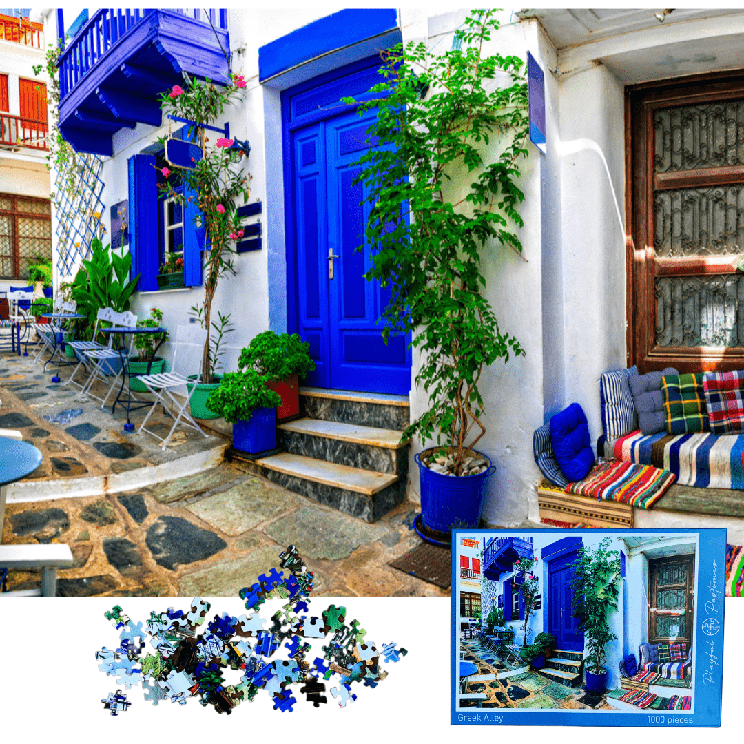 Playful Pastimes Jigsaw Puzzle for adults GREEK ALLEY - 1000 pieces Jigsaw Puzzles